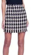 L AGENCE OLIVIA MINI SKIRT IN HOUNDSTOOTH