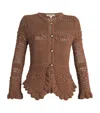 L Agence Open-stitch Kiva Cardigan In Brown