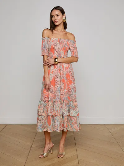 L Agence Oriel Off-the-shoulder Dress