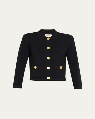 L Agence Osiris Collared Cardigan In Black