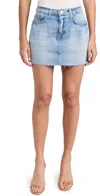 L Agence Paris Micro Mini Jean Skirt In Caruso In Caruso