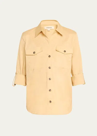 L Agence Pearson Military Blouse In Neutral