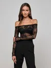 L Agence Peonie Lace Bodysuit In Black