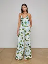 L Agence Pilar Satin Wide-leg Pant In Multi