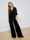 L Agence Pilar Velvet Pant In Black