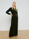 L'agence Pilar Velvet Pant In Deep Olive