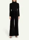 L Agence Pilar Wide Leg Pant In Black In Black