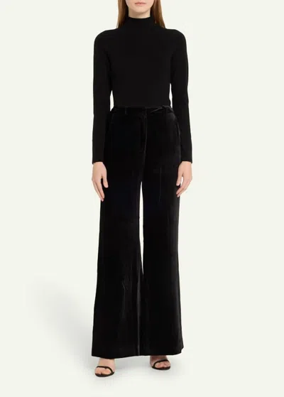 L Agence Pilar Wide Leg Pant In Black