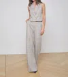 L AGENCE PILAR WIDE LEG PANT IN IVORY/NEUTRAL MULTI