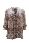 L Agence Printed Tunic Blouse In Mutlicolor Silk In Multi
