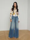 L Agence Quincy Wide-leg Jean In Blue