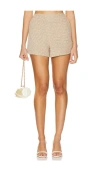 L'agence Radlee Knit Short In Tan & Ivory