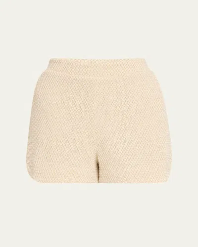 L Agence Radlee Knit Dolphin Shorts In Neutral