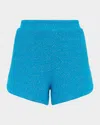 L Agence Radlee Knit Dolphin Shorts In Blue