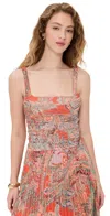 L'agence Rasha Shirred Tank Top In Paisley