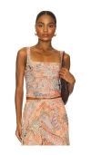 L'agence Rasha Shirred Tank Top In Paisley