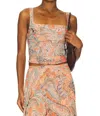 L'agence Rasha Shirred Tank Top In Paisley In Multi