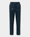 L Agence Rebel Multi Leopard Jacquard Trousers In Teal Multi Leopard Jacquard