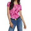 L Agence Recipe Fitted T-shirt In Pink Watercolor
