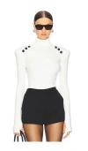 L'agence Reeves Ribbed Button-detail Turtleneck In Ivory