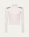 L'agence Reeves Ribbed Button-detail Turtleneck In Ivoryblack