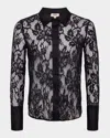 L Agence Reims Lace Shirt In Black
