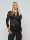 L Agence Reims Lace Shirt In Black