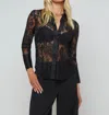 L Agence Reims Lace Shirt In Black