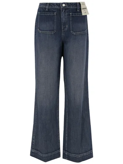 L Agence Relaxed-fit Dark Grey Cotton Jeans With Washed Effect