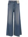 L Agence Relaxed Wide-leg Jeans With Washed Effect In Blue