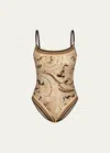 L AGENCE REMI PAISLEY ONE-PIECE SWIMSUIT