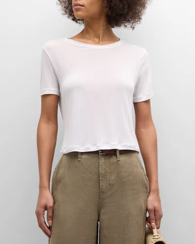 L Agence Remy Short-sleeve Crewneck Tee In White