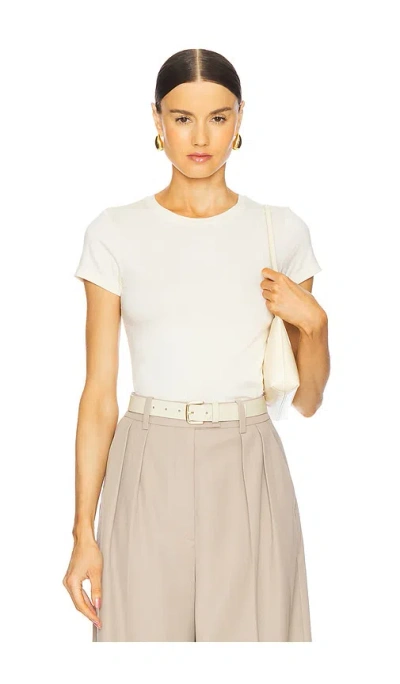L Agence Ressi Crew Neck Short Sleeve Tee In White