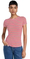 L Agence Ressi Fitted Tee In Red/white Stripe