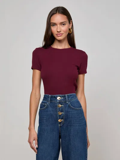 L Agence Ressi Fitted Tee In Brown
