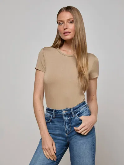 L Agence Ressi Fitted Tee In Brown