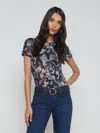 L Agence Ressi Fitted Tee In Multi Dark Butterfly