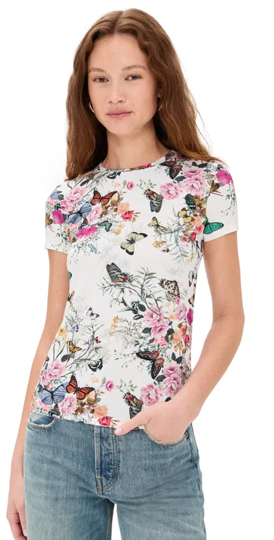 L Agence Ressi Short Sleeve Crew Charonda Tee Charonda Butterfly