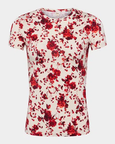 L AGENCE RESSI SHORT-SLEEVE FLORAL TEE