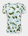L Agence Ressi Short-sleeve Hydrangea Tee In Green