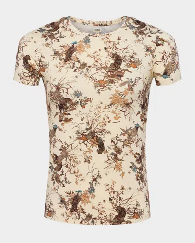 L Agence Ressi Short-sleeve Jungle Tee In Ecru Multi Tapestry Jungle