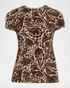 L Agence Ressi Short-sleeve Leopard Paisley Tee In Multi