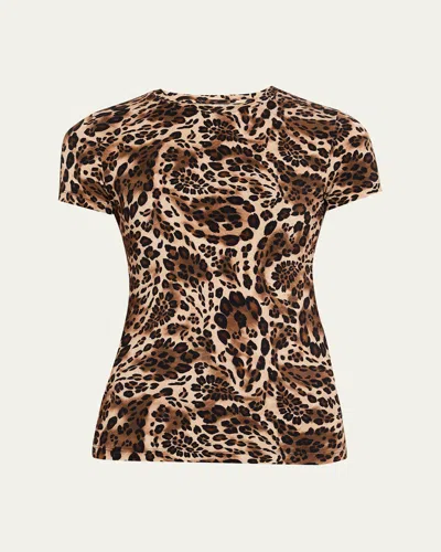 L AGENCE RESSI SHORT-SLEEVE LEOPARD PAISLEY TEE
