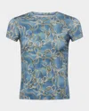 L Agence Ressi Short-sleeve Luck Chain Tee In Sl Blslv Good Lck Chn