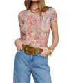 L Agence Ressi Short Sleeve Paisley Tee In Multi In Multi