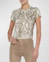 L AGENCE RESSI SHORT-SLEEVE SNAKE TEE