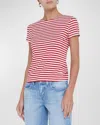 L Agence Ressi Fitted Tee In Redwhite Stripe