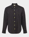 Shop L Agence Ripley Stripe Oversized Shirt In Blkwhite Pinstripe