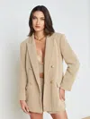 L Agence Riva Knit Blazer In Tan Ivory Multi