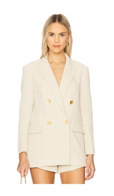 L Agence Riva Knit Double Breasted Blazer